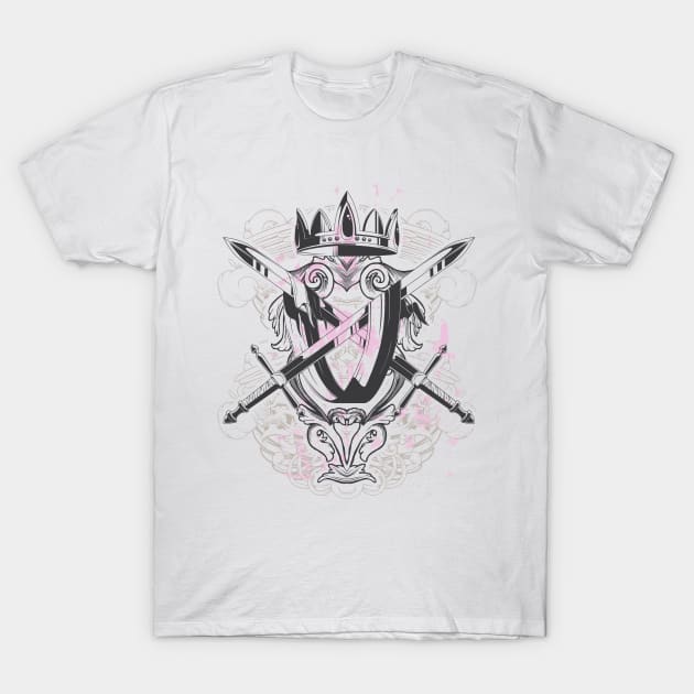 Crown Swords for Ladies T-Shirt by positivedesigners